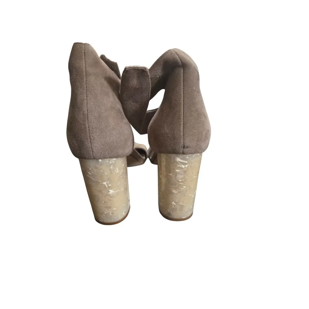 Jeffrey Campbell Suede Block Heel Ankle Strap Sandals‎ Taupe Women US 11